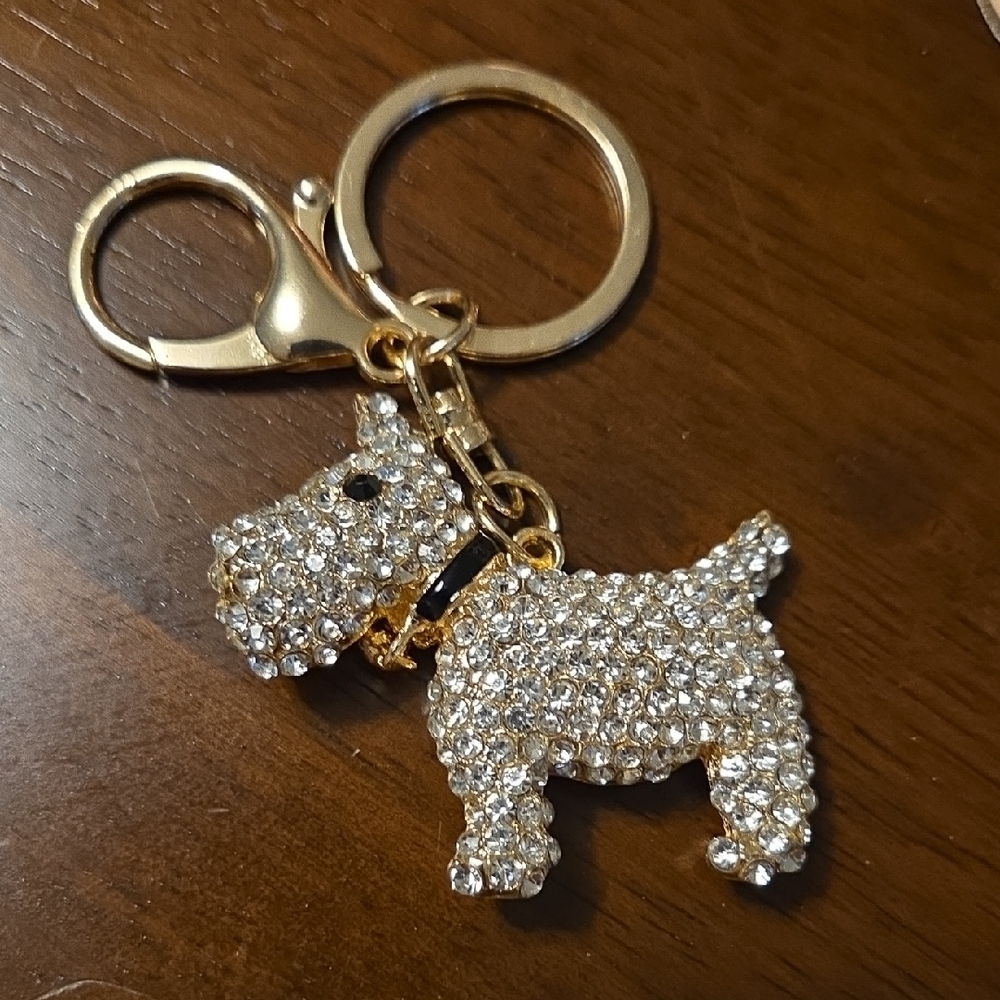 Glamorous Gold & Rhinestones Dog Bag Charm NWOT Beautiful